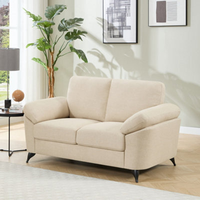 More4Homes Malmo 2 Seater Sofa Modern Scandi Style Fabric Living Room Sofa (Beige) - image 1