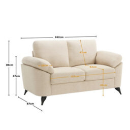 More4Homes Malmo 2 Seater Sofa Modern Scandi Style Fabric Living Room Sofa (Beige) - thumbnail 8