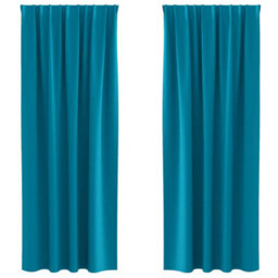 Berkfield Modern Curtains With Curtains 2 Pcs Turquoise 245 X 140 Cm Polyester