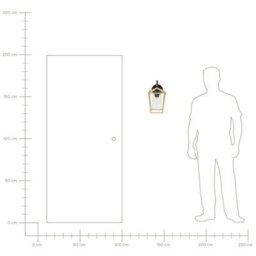 Beliani Outdoor Wall Light Gold Sconce Matte Iron And Glass, W14 X D14 X H33Cm. - thumbnail 8
