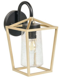Beliani Outdoor Wall Light Gold Sconce Matte Iron And Glass, W14 X D14 X H33Cm. - thumbnail 3