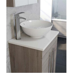 Clifton Bathroom 2-Drawer Wall Hung Vanity Unit With Sit-On Basin And Worktop 600mm Wide - Silver Oak  - Brassware Not Included - thumbnail 2