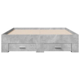 Berkfield Bed Frame With Drawers Without Mattress Concrete Grey 120X190 Cm Small Double - thumbnail 4