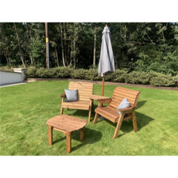 Marlborough Traditional Grand Twin Angled With Coffee Table, 2 X Scatter Cushion Grey & 1 X Parasol Grey & Base - thumbnail 3
