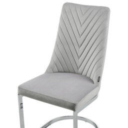 Beliani Set Of 2 Dining Chairs Altoona Velvet Grey - thumbnail 7