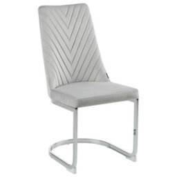 Beliani Set Of 2 Dining Chairs Altoona Velvet Grey - thumbnail 4
