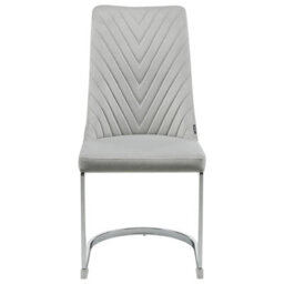 Beliani Set Of 2 Dining Chairs Altoona Velvet Grey - thumbnail 5