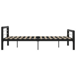 Berkfield Bed Frame Black And White Metal 160X200 Cm - thumbnail 4
