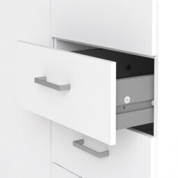 Furniture To Go Space Wardrobe - 2 Doors 3 Drawers In White 2000 (W) 77.6 X  (H) 200.4 X  (D) 49.5Cm - thumbnail 9