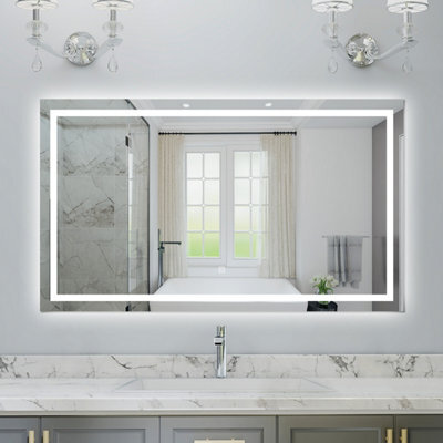 Probaty Bathrooms Bathroom 3 Colors Dimmable Led Mirror 1400X800mm With Anti-Fog Ip44,wall Mounted Touch Switch Backlit Vanity Mirror - image 1