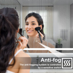 Probaty Bathrooms Bathroom 3 Colors Dimmable Led Mirror 1400X800mm With Anti-Fog Ip44,wall Mounted Touch Switch Backlit Vanity Mirror - thumbnail 4