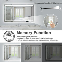Probaty Bathrooms Bathroom 3 Colors Dimmable Led Mirror 1400X800mm With Anti-Fog Ip44,wall Mounted Touch Switch Backlit Vanity Mirror - thumbnail 3