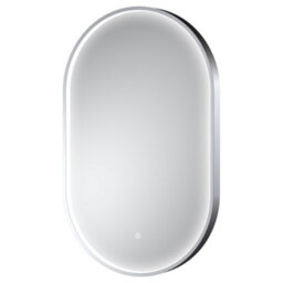 Hudson Reed Columba Oval Led Touch Sensor Inset Framed Mirror With Demister, Chrome, 800 X 500 mm - thumbnail 3