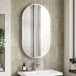 Hudson Reed Columba Oval Led Touch Sensor Inset Framed Mirror With Demister, Chrome, 800 X 500 mm - thumbnail 2