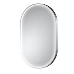Hudson Reed Columba Oval Led Touch Sensor Inset Framed Mirror With Demister, Chrome, 800 X 500 mm - thumbnail 1