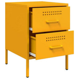 Berkfield Bedside Cabinets 2 Pcs Mustard Yellow 36X39X50.5 Cm Steel - thumbnail 9