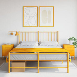 Berkfield Bedside Cabinets 2 Pcs Mustard Yellow 36X39X50.5 Cm Steel - thumbnail 1