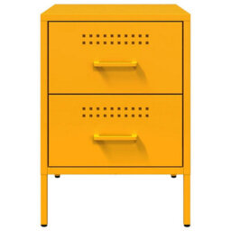 Berkfield Bedside Cabinets 2 Pcs Mustard Yellow 36X39X50.5 Cm Steel - thumbnail 6