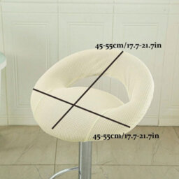 Round Stretchable Seat Cover With Hollow Backrest, For Bar Stool, Kitchen Swivel Stool Protector (Black, 2Pcs) - thumbnail 2