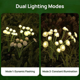 Solar Mushroom Jellyfish Led Garden Lights Waterproof Patio Decor Warmwhite 2Pcs - thumbnail 3