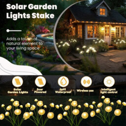 Solar Mushroom Jellyfish Led Garden Lights Waterproof Patio Decor Warmwhite 2Pcs - thumbnail 4