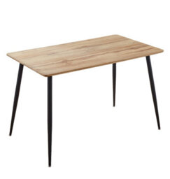 Hallowood Furniture Cullompton Rectangular Dining Table (Tab902, 120X70Cm) With Light Oak Effect Top And Black Legs - thumbnail 8