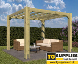 Freestanding Garden Pergola Chunky Joe - Complete Self-Assembly Pergola Kit - Wooden Gazebo - 3X3M - thumbnail 3