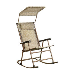 Gainsborough Rocking Garden Chair In Green With Sunshade, Breathable Fabric Seat, Steel Frame, Padded Headrest, 120Kg Capacity - thumbnail 3