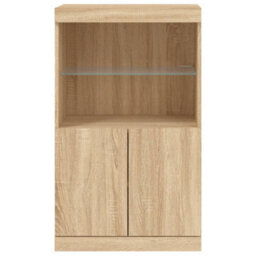 Berkfield Sideboard With Led Lights Sonoma Oak 60.5X37X100 Cm - thumbnail 6