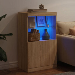 Berkfield Sideboard With Led Lights Sonoma Oak 60.5X37X100 Cm - thumbnail 4