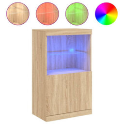 Berkfield Sideboard With Led Lights Sonoma Oak 60.5X37X100 Cm - thumbnail 2
