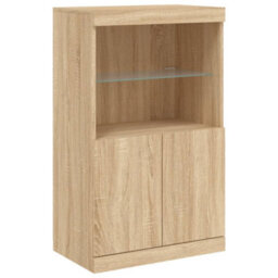Berkfield Sideboard With Led Lights Sonoma Oak 60.5X37X100 Cm - thumbnail 3