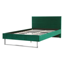 Beliani Bed Velvet Bellou 140 X 200 Cm (Eu Double) Green - thumbnail 4