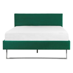 Beliani Bed Velvet Bellou 140 X 200 Cm (Eu Double) Green - thumbnail 5