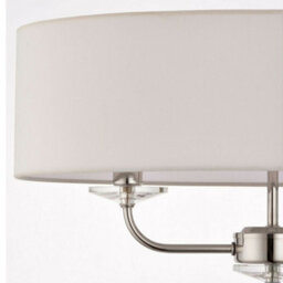 1.5M Twin Floor Lamp Bright Nickel Shade 2 Bulb Standing Living Room Light Base - thumbnail 5