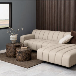 Furniture To Go Dice Round Coffee Table Set Of 2 In Brown Marble And Delhi Rough Paper - thumbnail 3