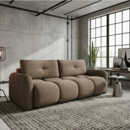 Sandy Sofa Bed With Storage Dl Pull Out Seat Free Standing Backrest 230X120X94 Cm Brown - thumbnail 1
