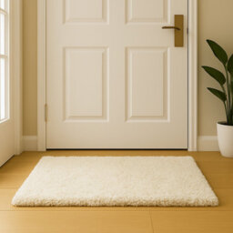 Uetian Cream Shaggy Rug Soft Dense Pile Bedside Doorway Rug (60X110 Cm) - thumbnail 4