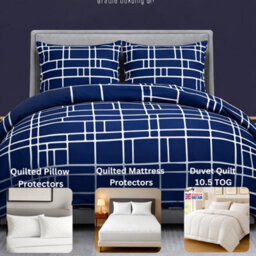 Pamposh All In One Premium Microfiber King Size Bedding Bundle Set Duvet Cover, Duvet, 2 Pillow Protectors & Mattress Protector Breathable - thumbnail 2
