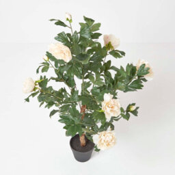 Homescapes Artificial Peach Handcrafted Peony Tree In Black Pot, 100 Cm - thumbnail 3