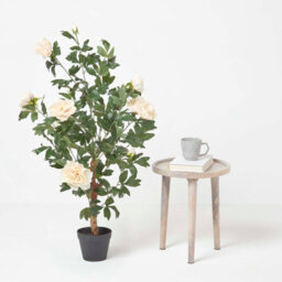Homescapes Artificial Peach Handcrafted Peony Tree In Black Pot, 100 Cm - thumbnail 2