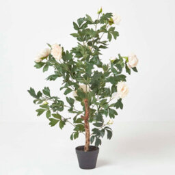 Homescapes Artificial Peach Handcrafted Peony Tree In Black Pot, 100 Cm - thumbnail 6