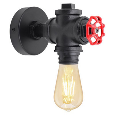 Long Life Lamps Company Industrial Retro Vintage Black Iron Wall Light Water Pipe Wall Light H3107P - image 1