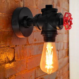 Long Life Lamps Company Industrial Retro Vintage Black Iron Wall Light Water Pipe Wall Light H3107P - thumbnail 6