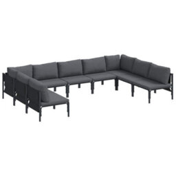 Berkfield Sturdy Garden Sofa Set 9 Pcs Anthracite Steel