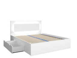 Arte Family-Friendly White Divan Bed Eu Super King 180X200Cm - Safe Storage Bed With Led And Drawers - thumbnail 2
