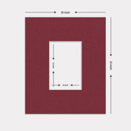 "Ak Frames Burgundy 12X10"" Picture Mount To Fit 6X4"" Aperture Size - Mount Board Only (No Frame Included)" - thumbnail 2