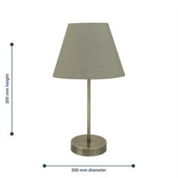 First Choice Lighting Antique Brass Stick Table Lamp With Sage Green Fabric Shade - thumbnail 4