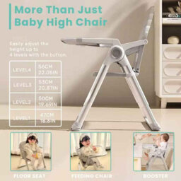 Baby High Chair Adjustable & Durable(Gray) - thumbnail 4