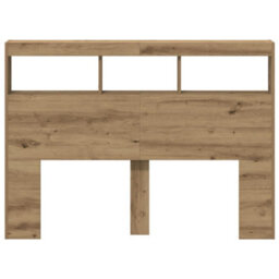 Berkfield Headboard Cabinet With Led Artisan Oak 140X17X102 Cm - thumbnail 7